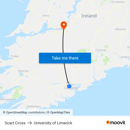 Scart Cross to University of Limerick map