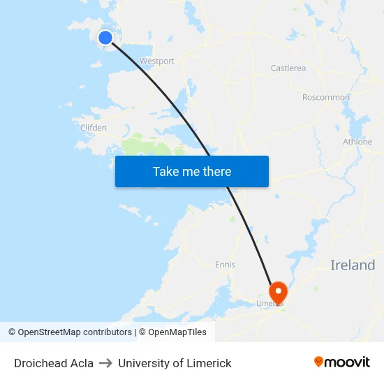 Droichead Acla to University of Limerick map