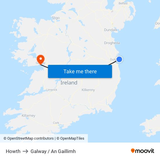 Howth to Galway / An Gaillimh map