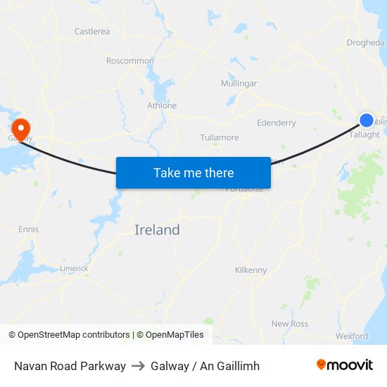 Navan Road Parkway to Galway / An Gaillimh map