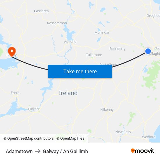 Adamstown to Galway / An Gaillimh map