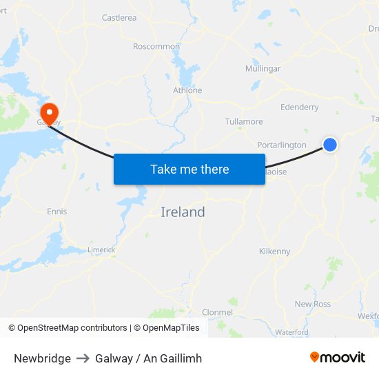 Newbridge to Galway / An Gaillimh map