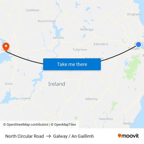 North Circular Road to Galway / An Gaillimh map