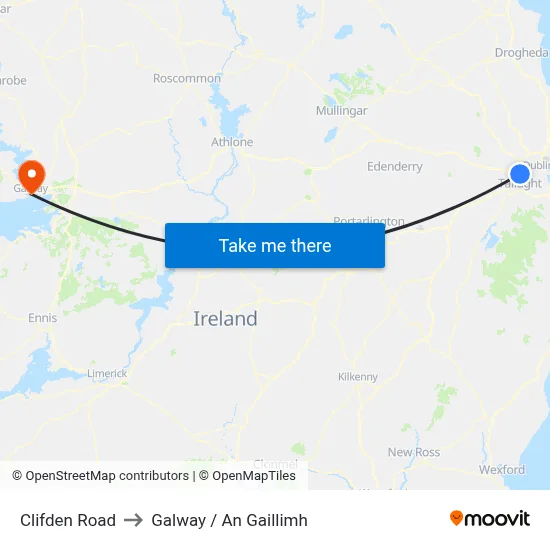 Clifden Road to Galway / An Gaillimh map