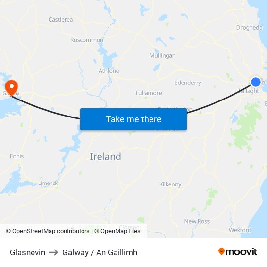 Glasnevin to Galway / An Gaillimh map