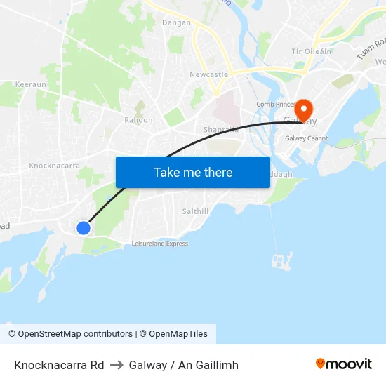Knocknacarra Rd to Galway / An Gaillimh map