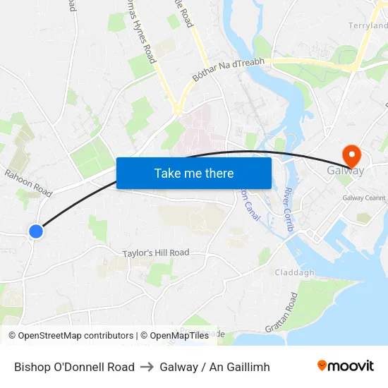 Bishop O'Donnell Road to Galway / An Gaillimh map