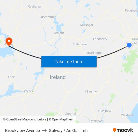 Brookview Avenue to Galway / An Gaillimh map