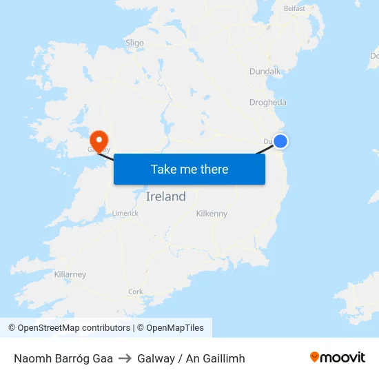 Naomh Barróg Gaa to Galway / An Gaillimh map
