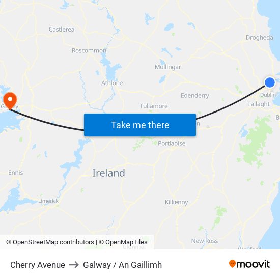 Cherry Avenue to Galway / An Gaillimh map
