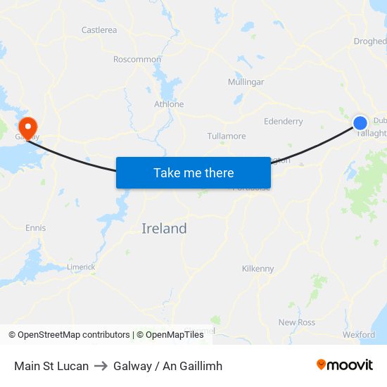 Main St Lucan to Galway / An Gaillimh map