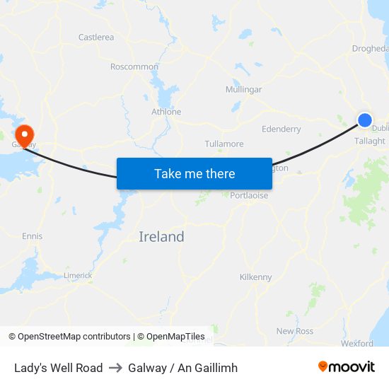 Lady's Well Road to Galway / An Gaillimh map