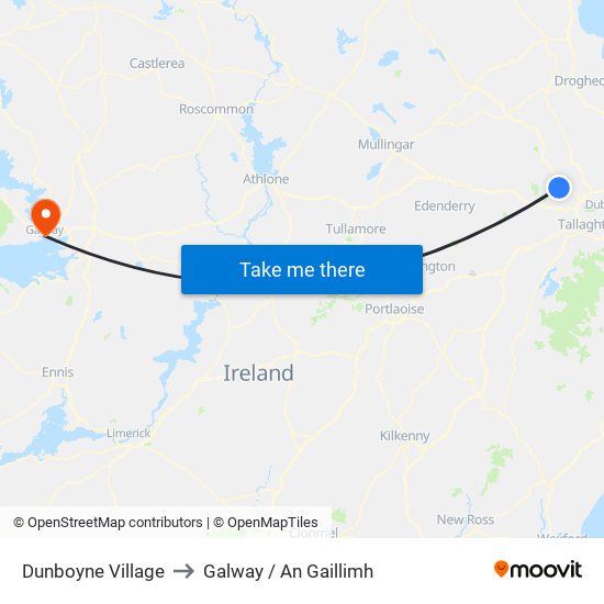 Dunboyne Village to Galway / An Gaillimh map