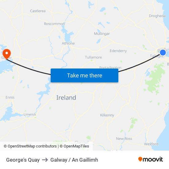 George's Quay to Galway / An Gaillimh map
