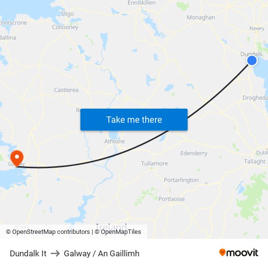 Dundalk It to Galway / An Gaillimh map