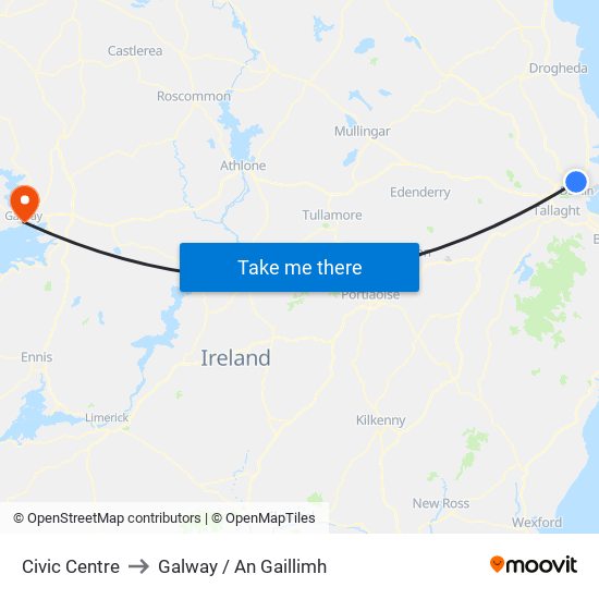 Civic Centre to Galway / An Gaillimh map