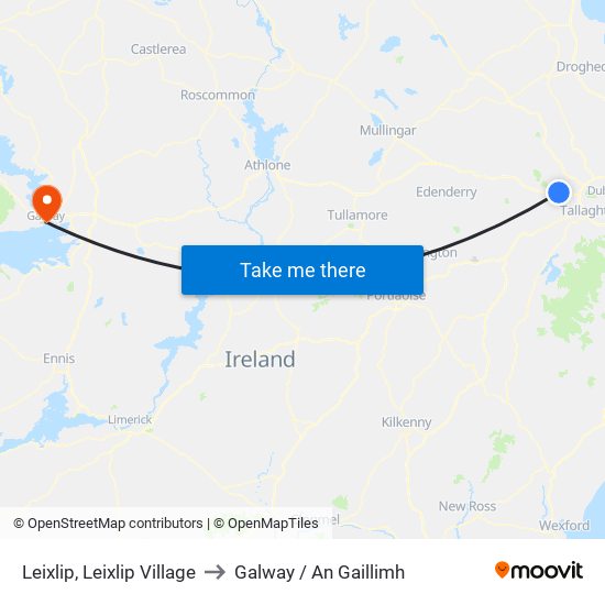 Leixlip, Leixlip Village to Galway / An Gaillimh map