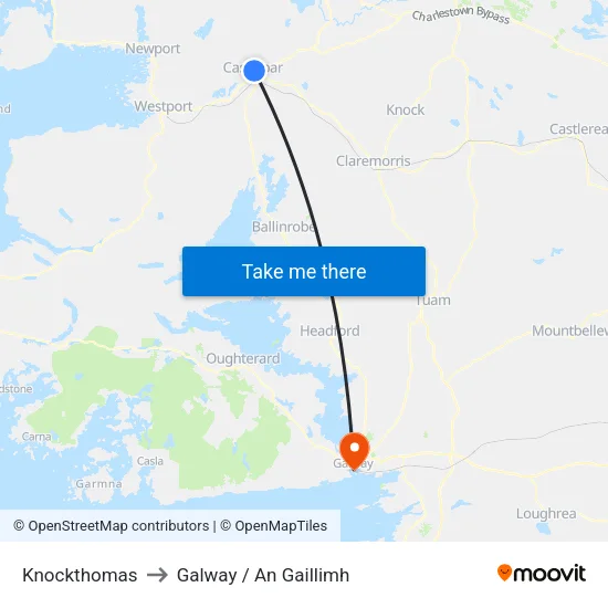 Knockthomas to Galway / An Gaillimh map