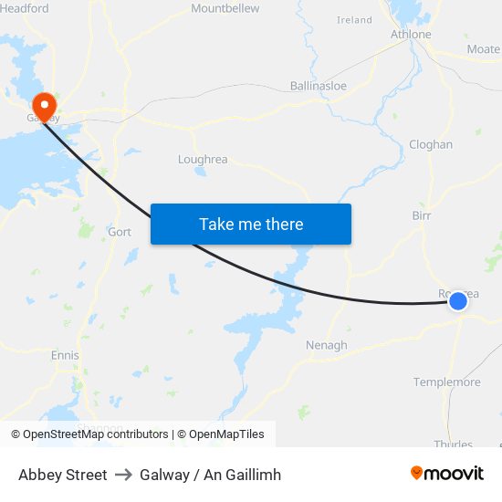 Abbey Street to Galway / An Gaillimh map