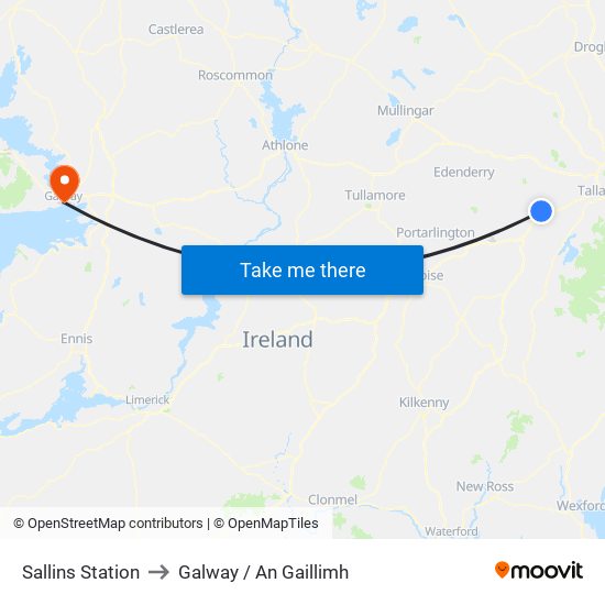 Sallins Station to Galway / An Gaillimh map