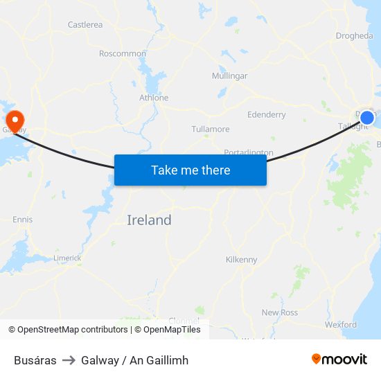 Busáras to Galway / An Gaillimh map