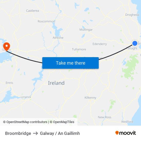 Broombridge to Galway / An Gaillimh map