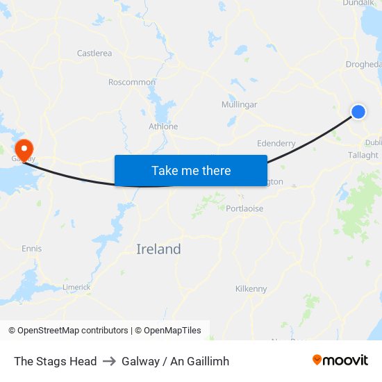 The Stags Head to Galway / An Gaillimh map