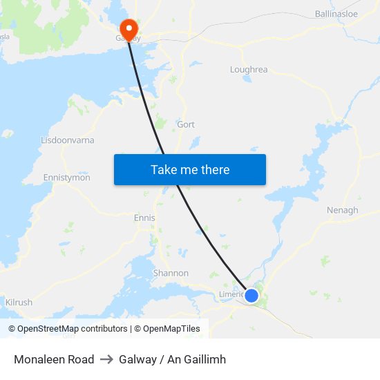 Monaleen Road to Galway / An Gaillimh map