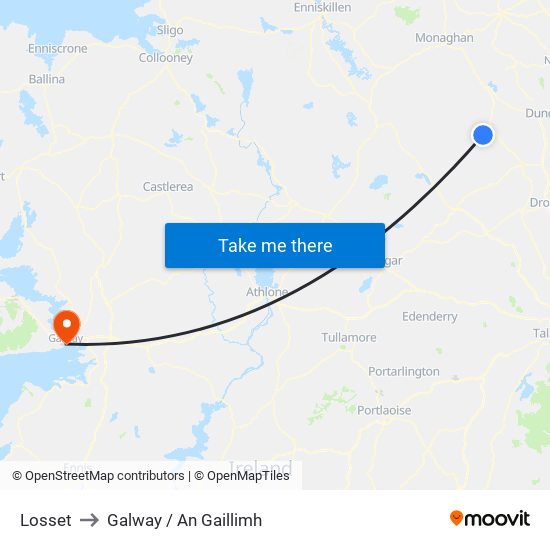 Losset to Galway / An Gaillimh map