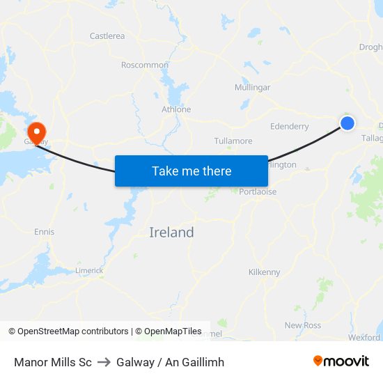 Manor Mills Sc to Galway / An Gaillimh map