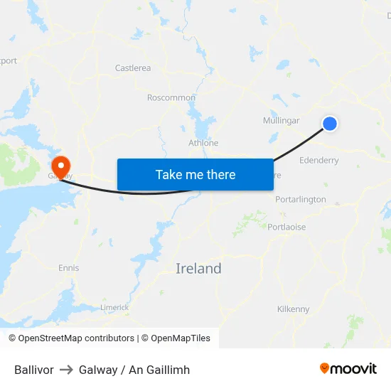 Ballivor to Galway / An Gaillimh map