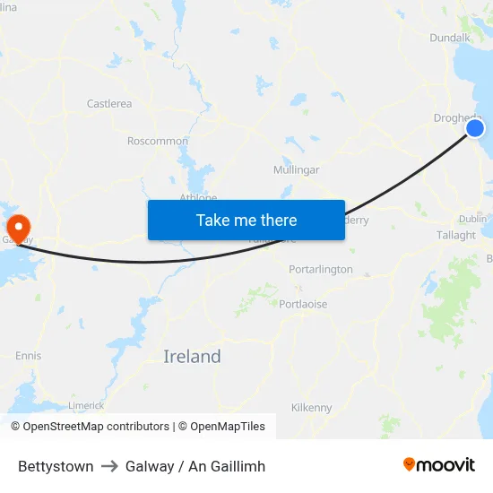 Bettystown to Galway / An Gaillimh map