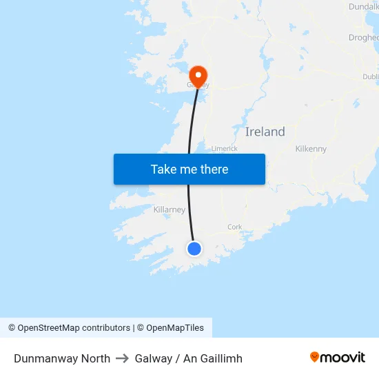 Dunmanway North to Galway / An Gaillimh map