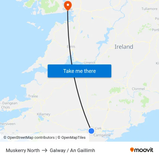Muskerry North to Galway / An Gaillimh map