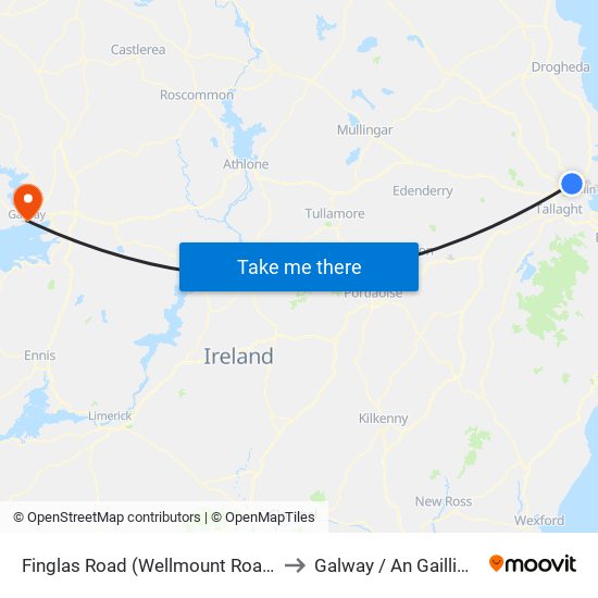 Finglas Road (Wellmount Road) to Galway / An Gaillimh map