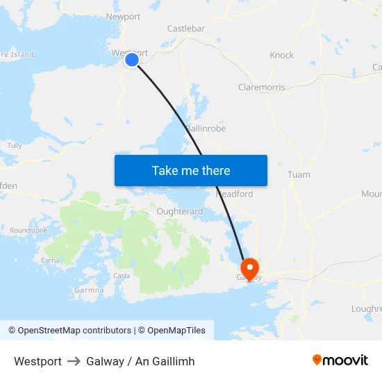 Westport to Galway / An Gaillimh map