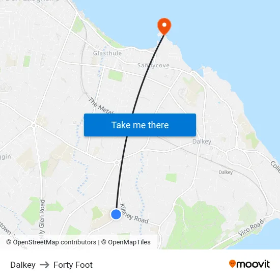 Dalkey to Forty Foot map