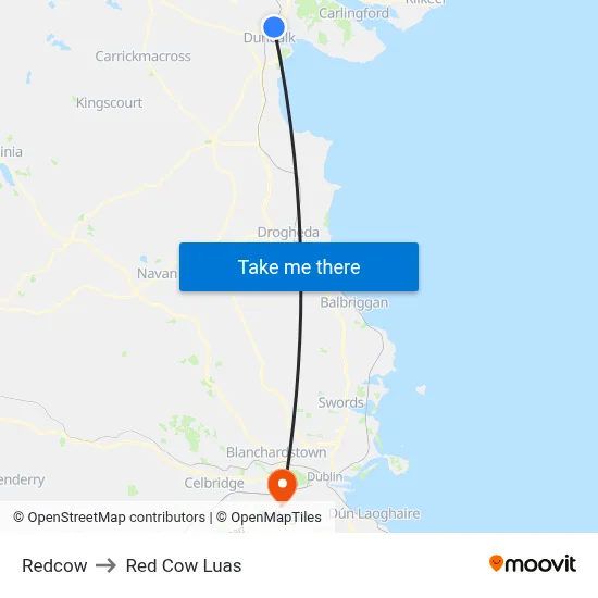 Redcow to Red Cow Luas map
