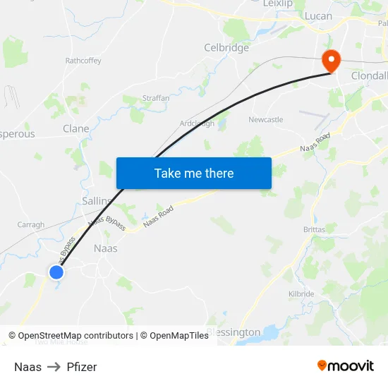 Naas to Pfizer map