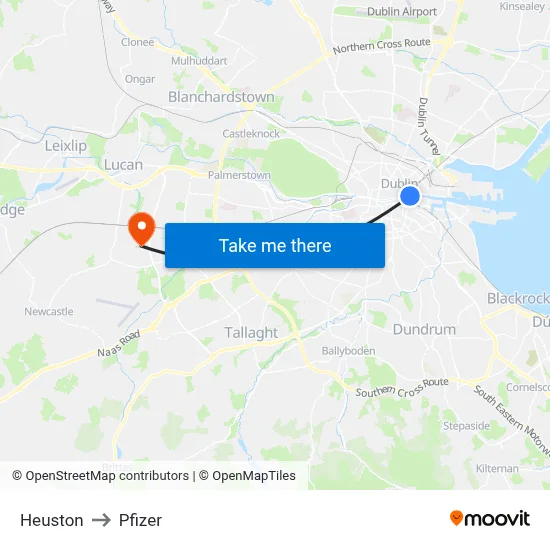 Heuston to Pfizer map