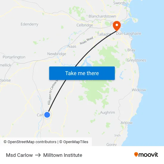 Msd Carlow to Milltown Institute map