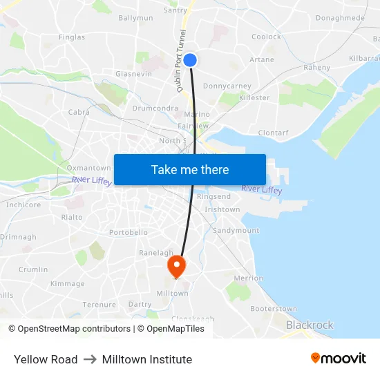 Yellow Road to Milltown Institute map