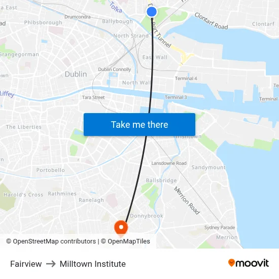 Fairview to Milltown Institute map