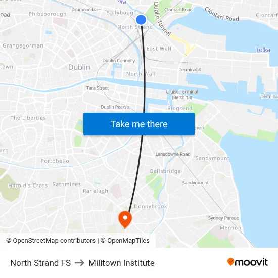 North Strand FS to Milltown Institute map