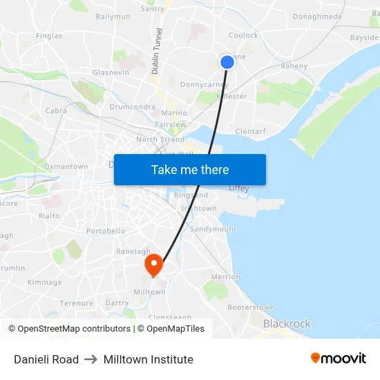 Danieli Road to Milltown Institute map