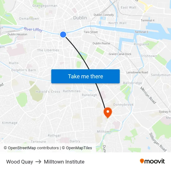 Wood Quay to Milltown Institute map
