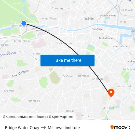 Br Water Quay to Milltown Institute map