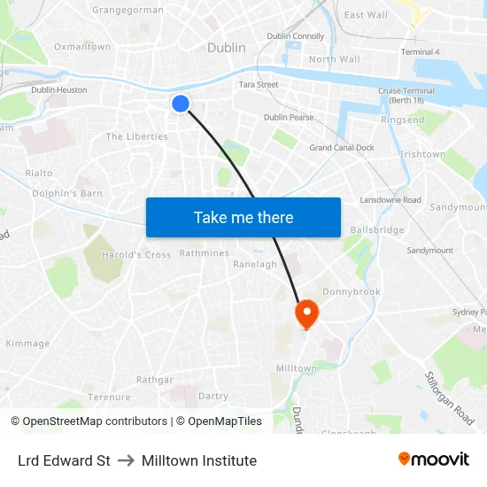 Lrd Edward St to Milltown Institute map