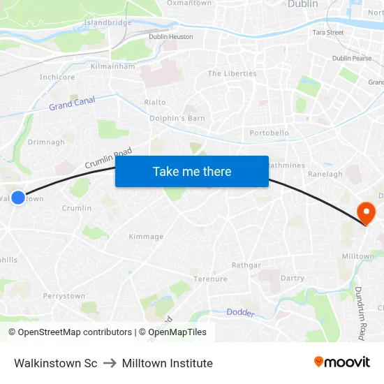 Walkinstown Sc to Milltown Institute map