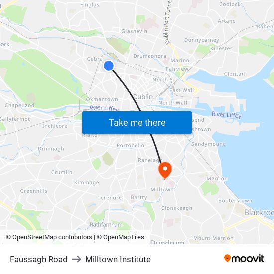 Faussagh Road to Milltown Institute map